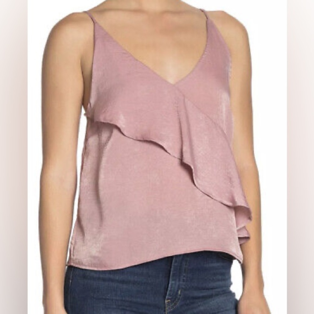 Abound Pink Ruffle Tank Top - Size Small